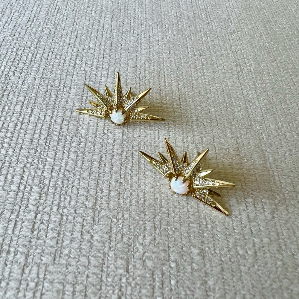 ⭐️Melinda Maria | Gold opal starbust earrings
